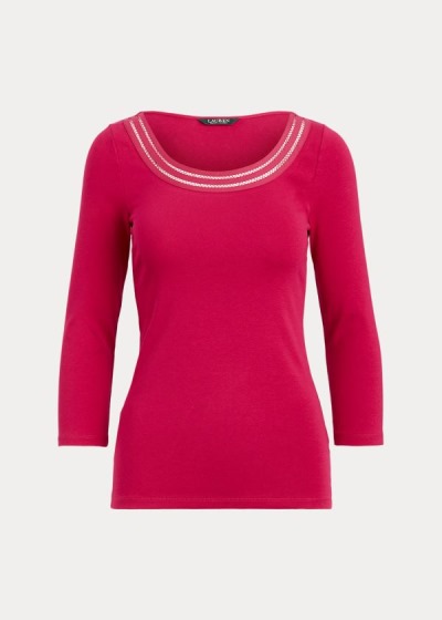 Top Ralph Lauren Algodão Elbow-Sleeve Mulher 12943-LSEZ